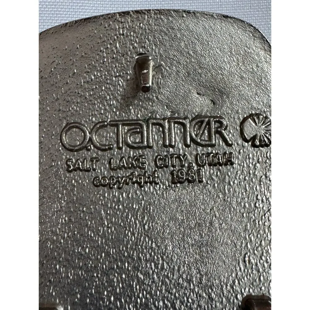 Vintage 1981 OC Tanner Solid Brass Gladieux Refinery Belt Buckle Salt Lake City
